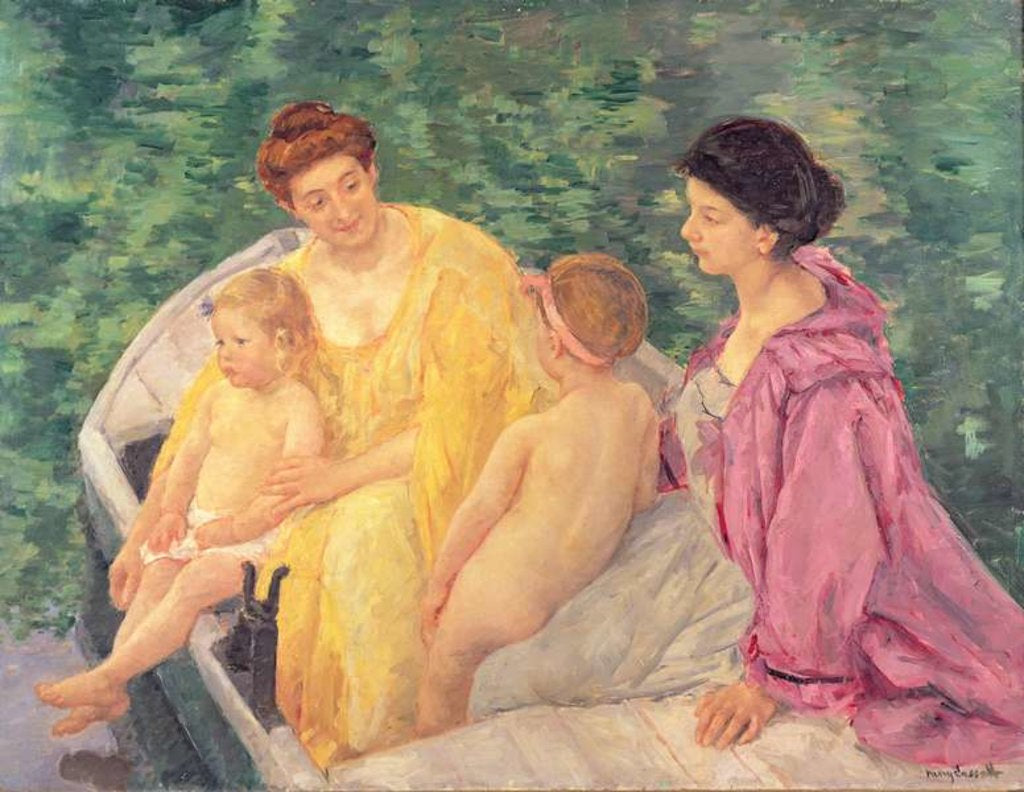 Detail of The Swim, or Two Mothers and Their Children on a Boat by Mary Stevenson Cassatt