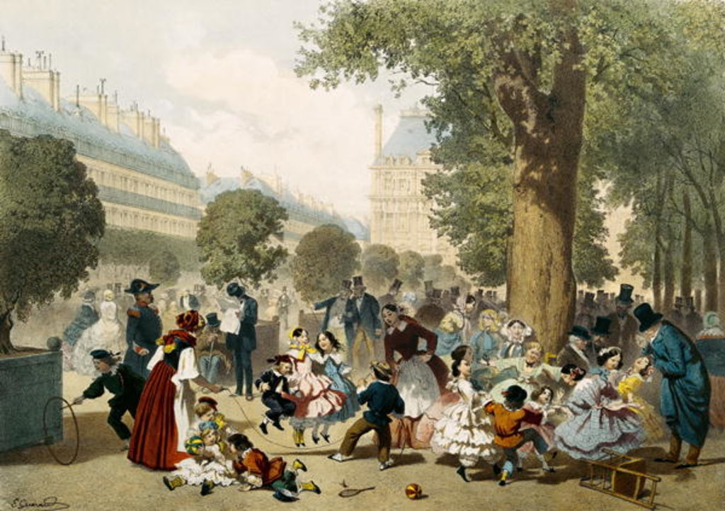 Detail of The Tuileries, 1856 by Eugene Charles Francois Guerard