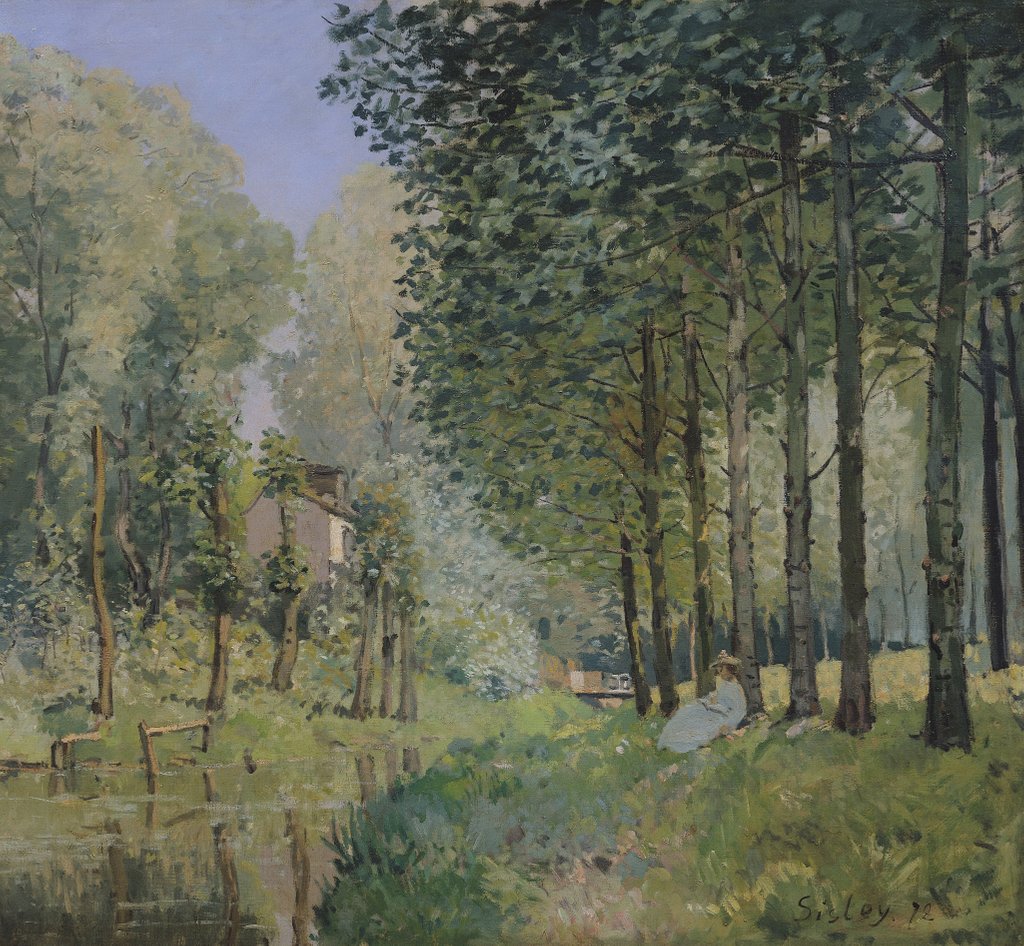 Detail of Resting by a Stream at the Edge of the Wood, 1872 by Alfred Sisley
