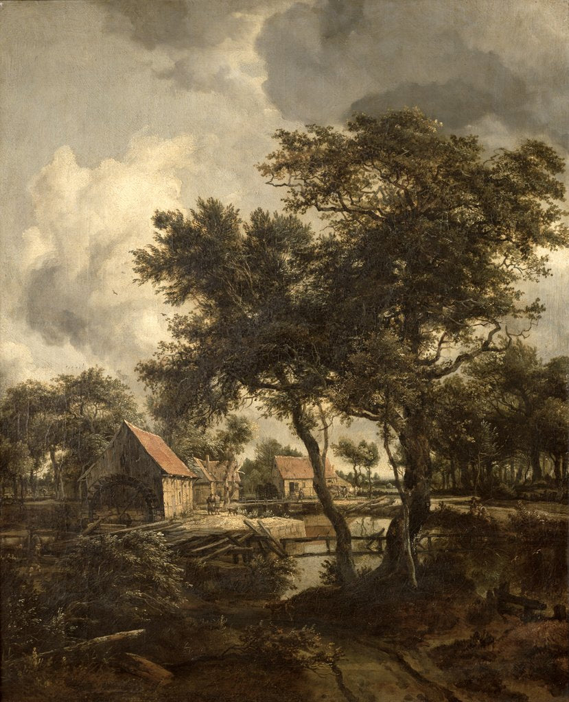 Detail of The Watermill, c.1660 by Meindert Hobbema