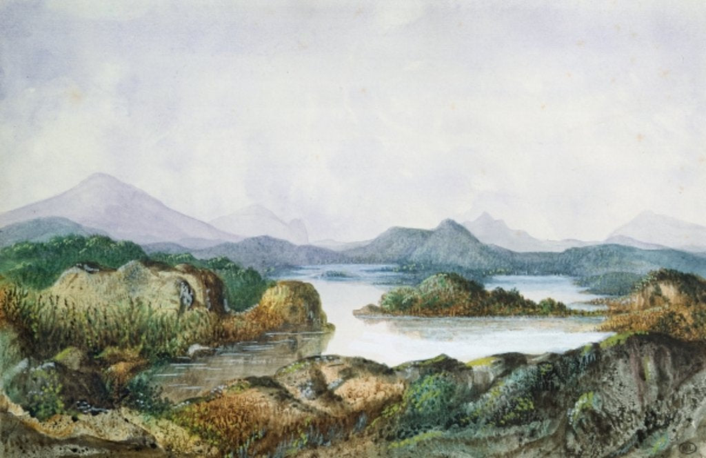 Detail of Landscape with a Lake by George Sand