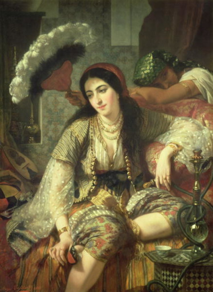 Detail of Odalisque by Jean Baptiste Ange Tissier