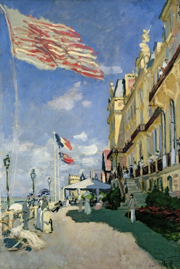Detail of The Hotel des Roches Noires at Trouville by Claude Monet