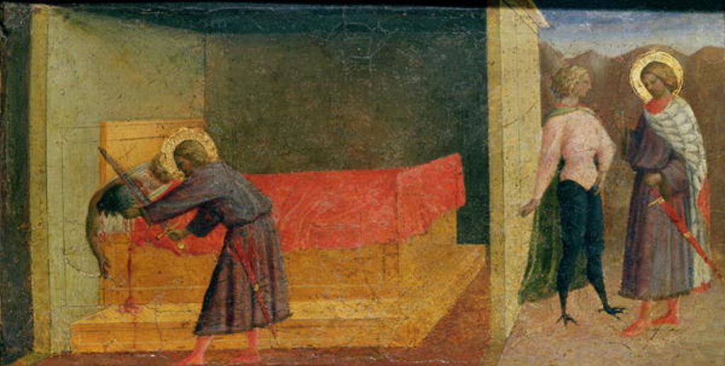 Detail of St. Julian the Hospitaller Killing his Mother and Father by Tommaso Masolino da Panicale