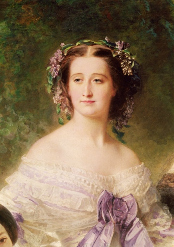 Detail of Empress Eugenie and her Ladies in Waiting, detail of the Empress, 1755 by Franz Xaver Winterhalter