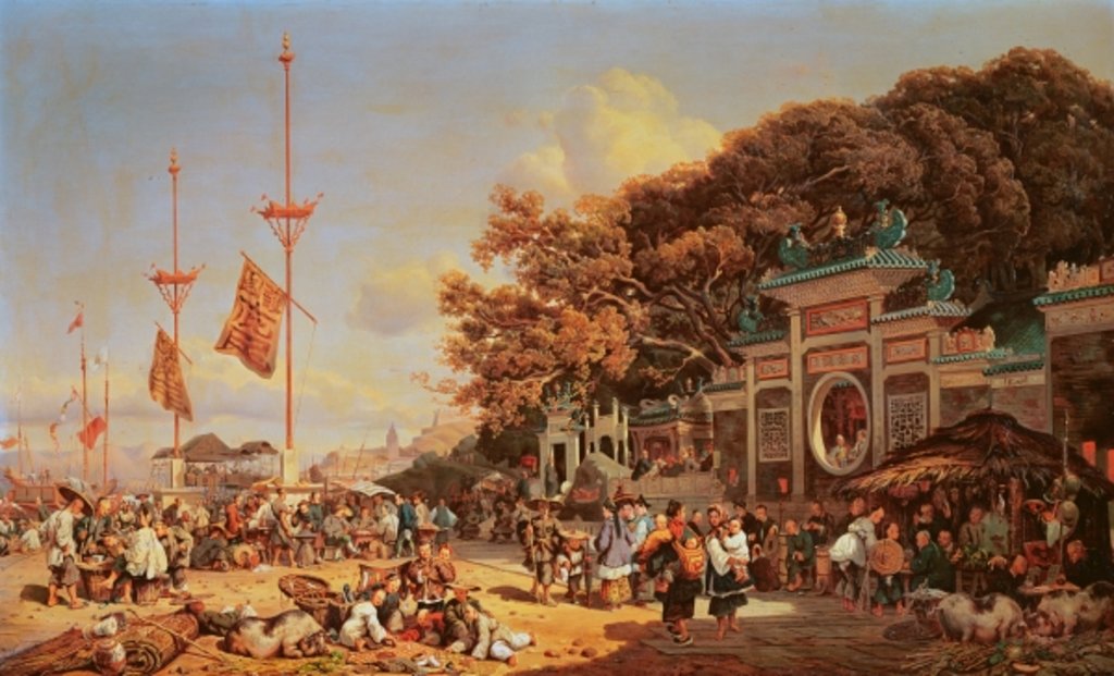 Detail of A Market in Macao by Auguste Borget