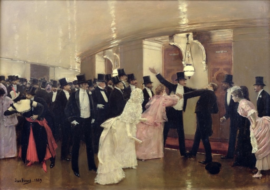 Detail of An Argument in the Corridors of the Opera, 1889 by Jean Beraud