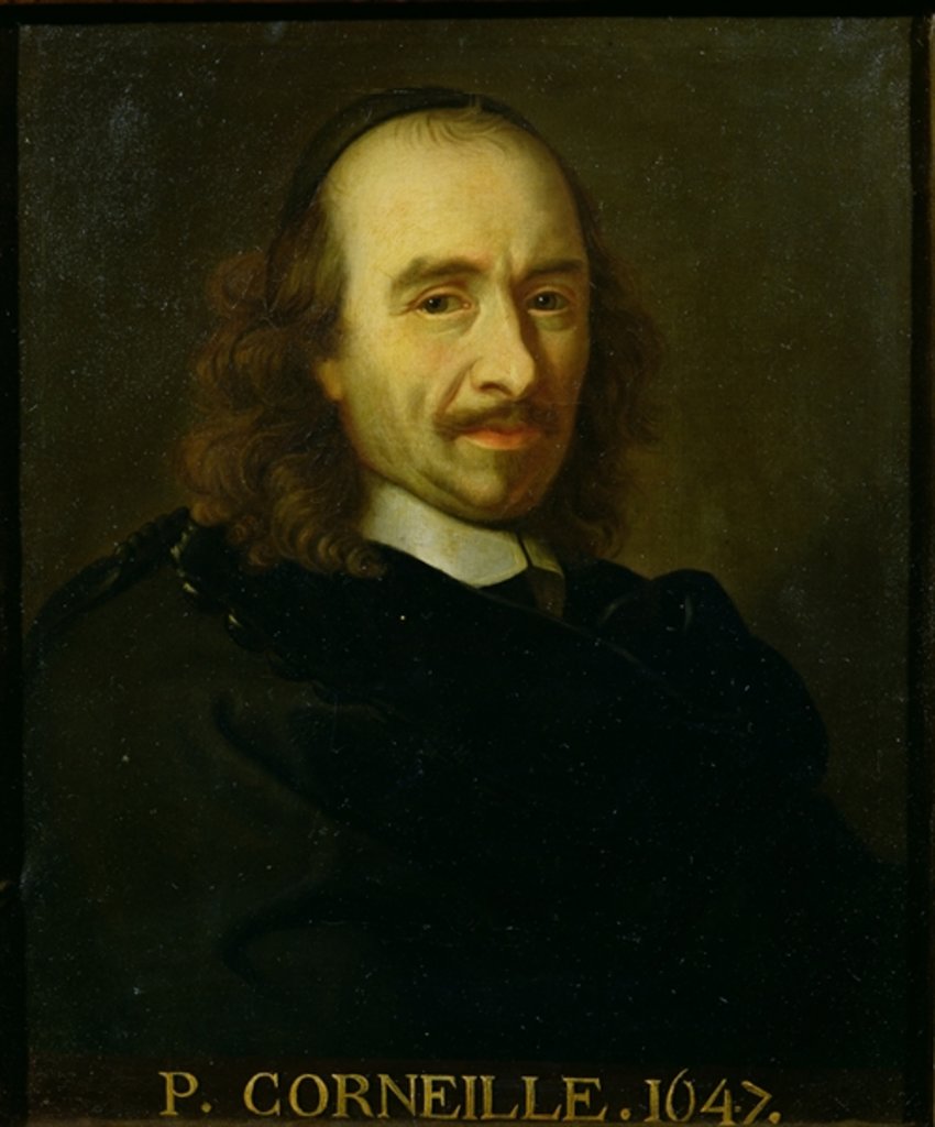 Detail of Pierre de Corneille 1647 by Charles Le Brun
