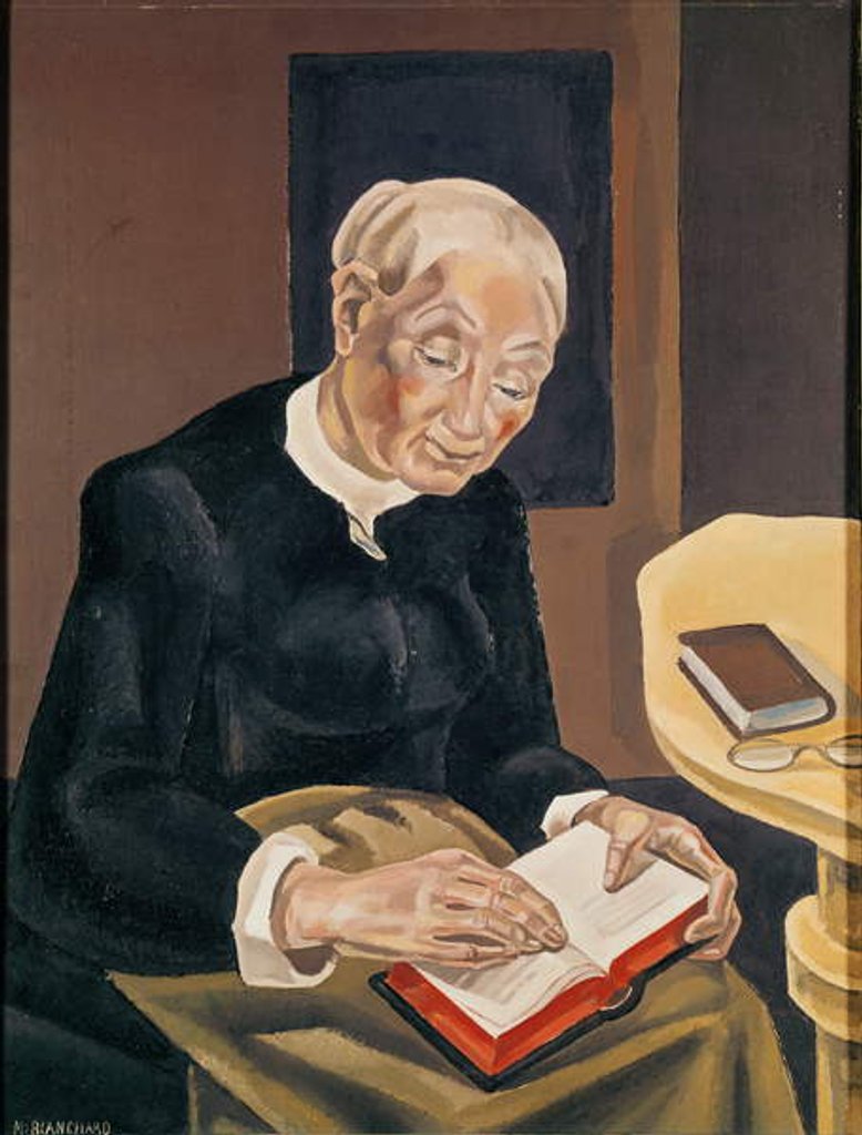 Detail of The White-Haired Reader by Maria Blanchard