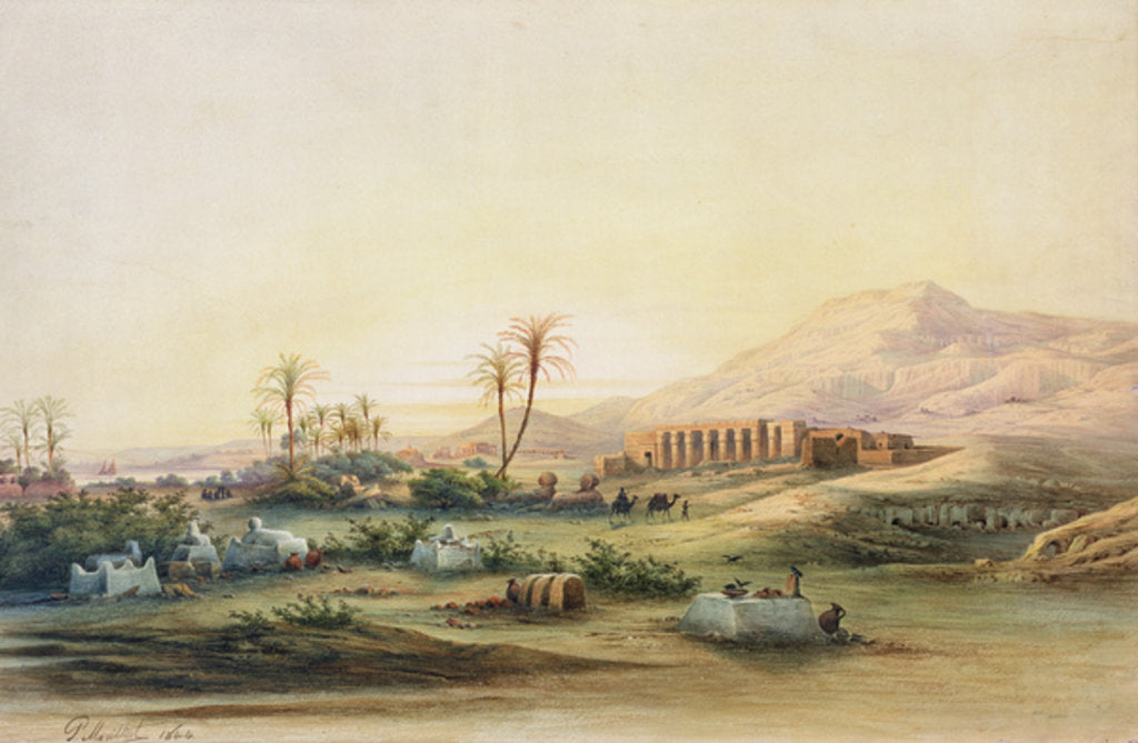 Detail of Valley of the Nile with the Ruins of the Temple of Seti I, 1844 by Prosper Georges Antoine Marilhat