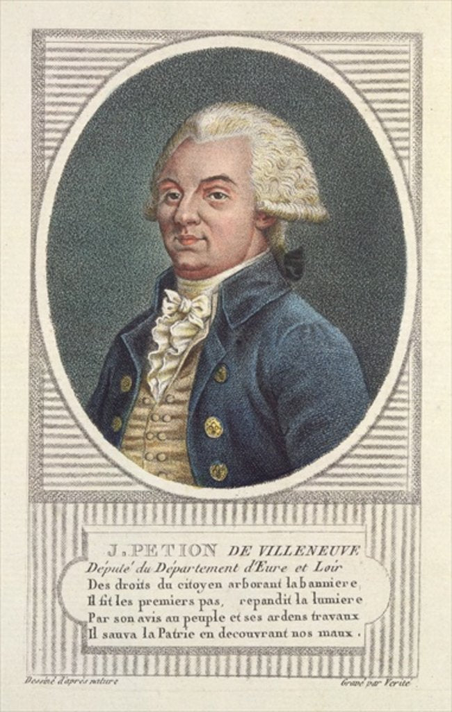 Detail of Jerome Petion de Villeneuve by Jean Baptiste Verite