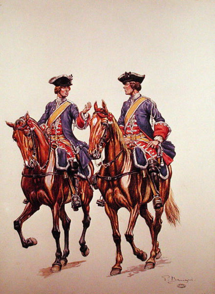 Detail of Deputy Sergeant and Archer of the Mounted Police Force of l'Ile de France, c.1750 by P. Benigni