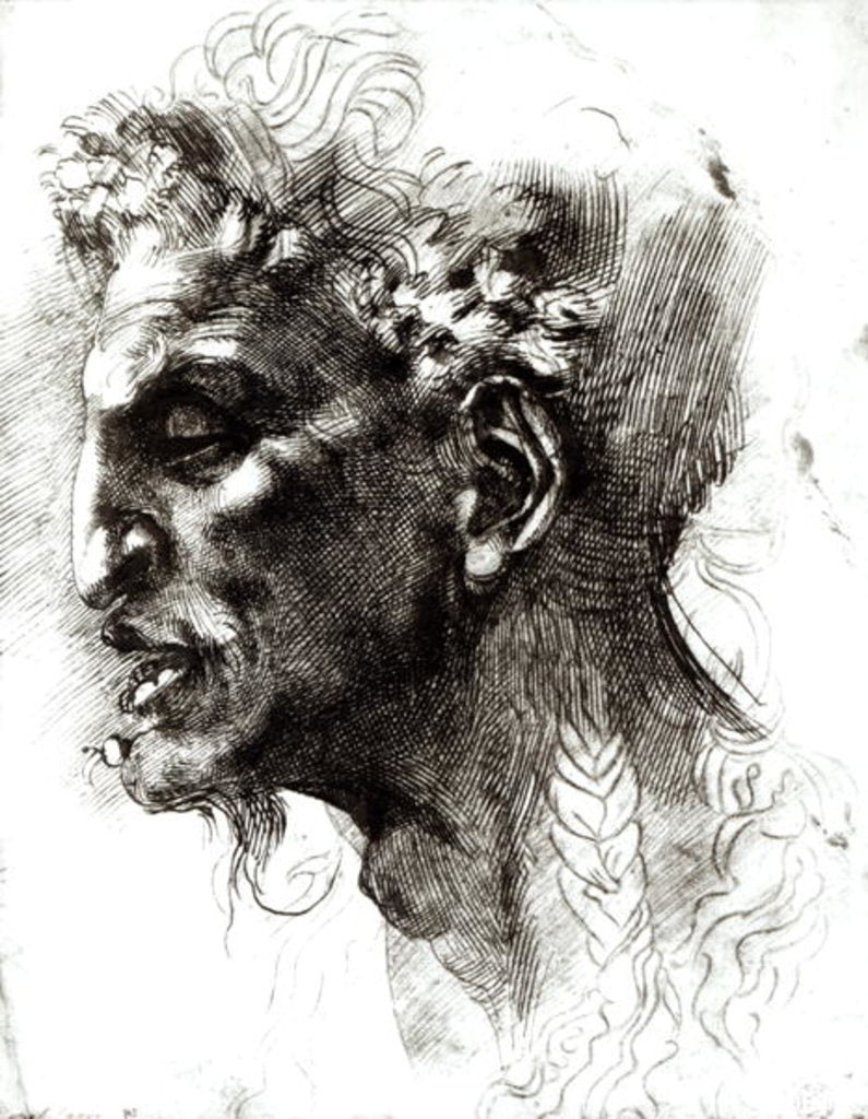 Detail of Head of a Satyr by Michelangelo Buonarroti