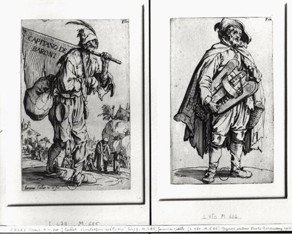 Detail of A Beggar and a Hurdy-Gurdy Player by Jacques Callot
