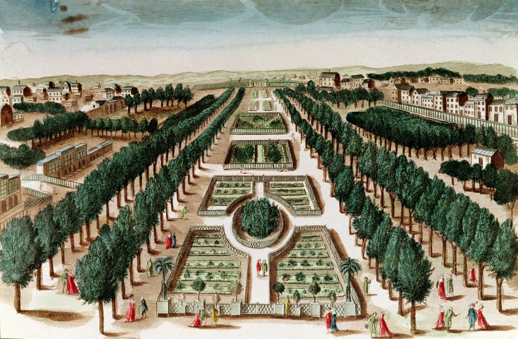 Detail of View of the Jardin des Plantes from the Cabinet d'Histoire Naturelle by French School