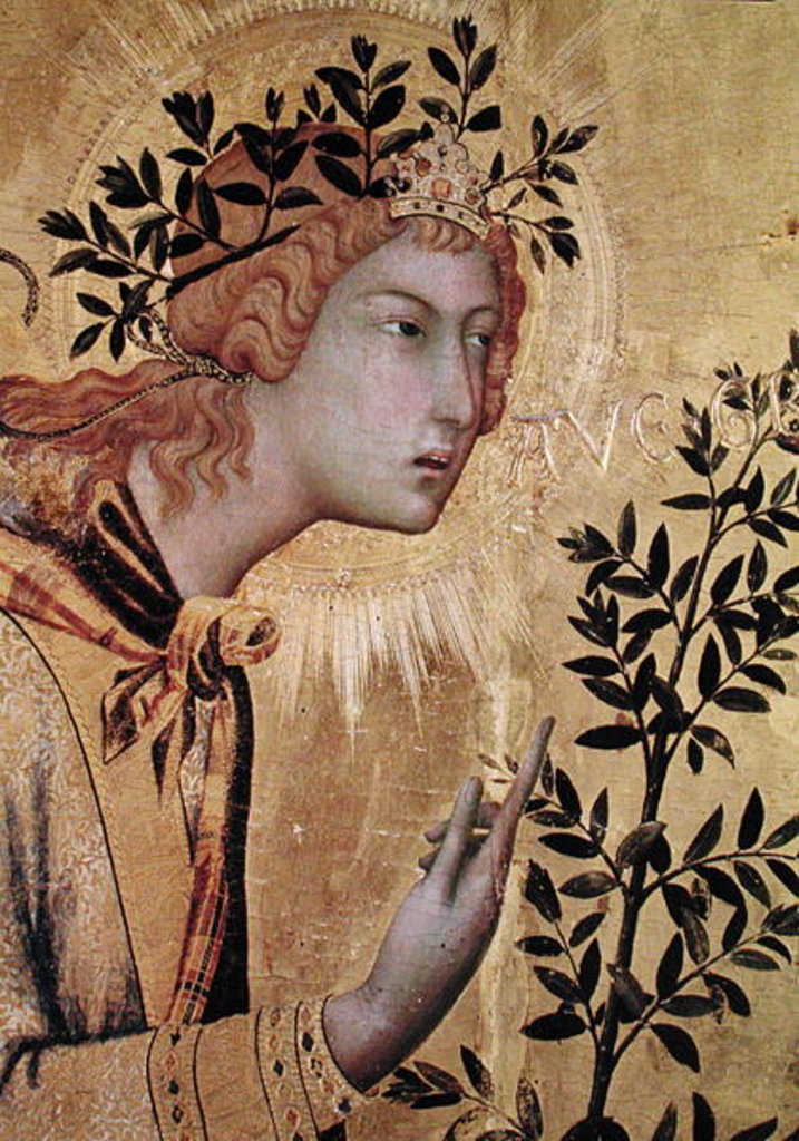 Detail of The Annunciation with St. Margaret and St. Asano by Simone Martini