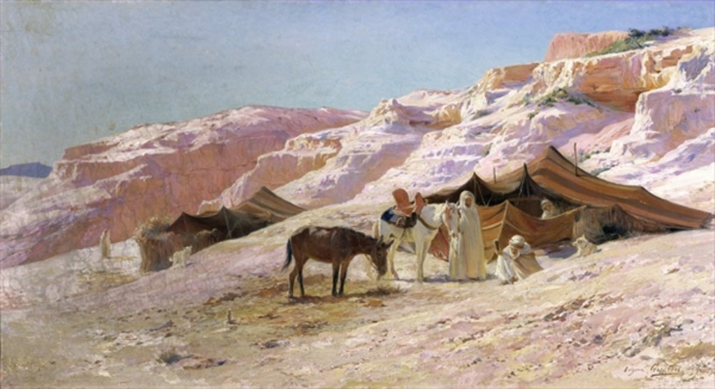 Detail of Bedouin Camp in the Dunes by Eugene Alexis Girardet