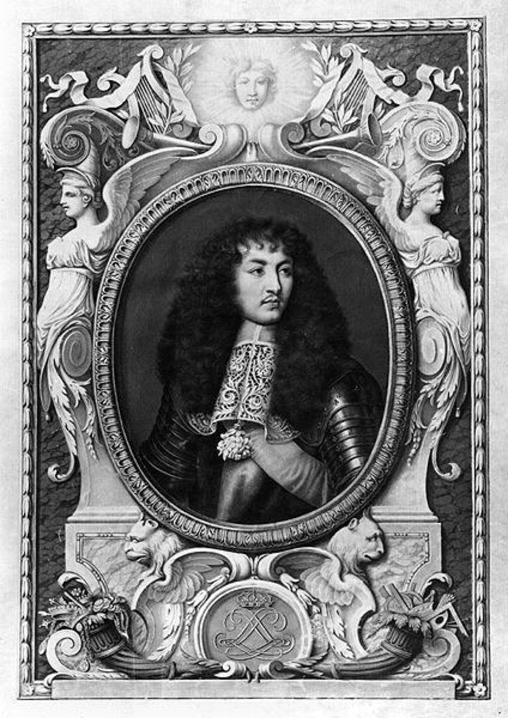 Detail of Medallion Portrait of Louis XIV by Nicolas Robert
