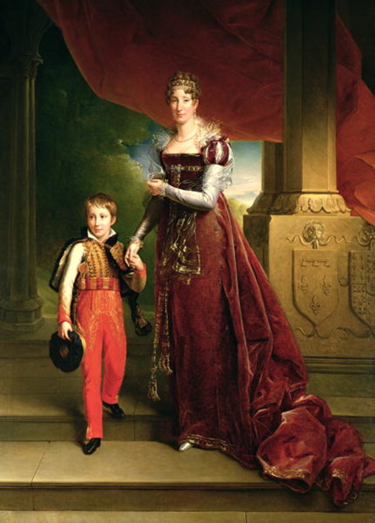 Detail of Marie Amelie de Bourbon Duchess of Orleans and her Son, Prince Ferdinand Duke of Chartres by Francois Pascal Simon Baron Gerard