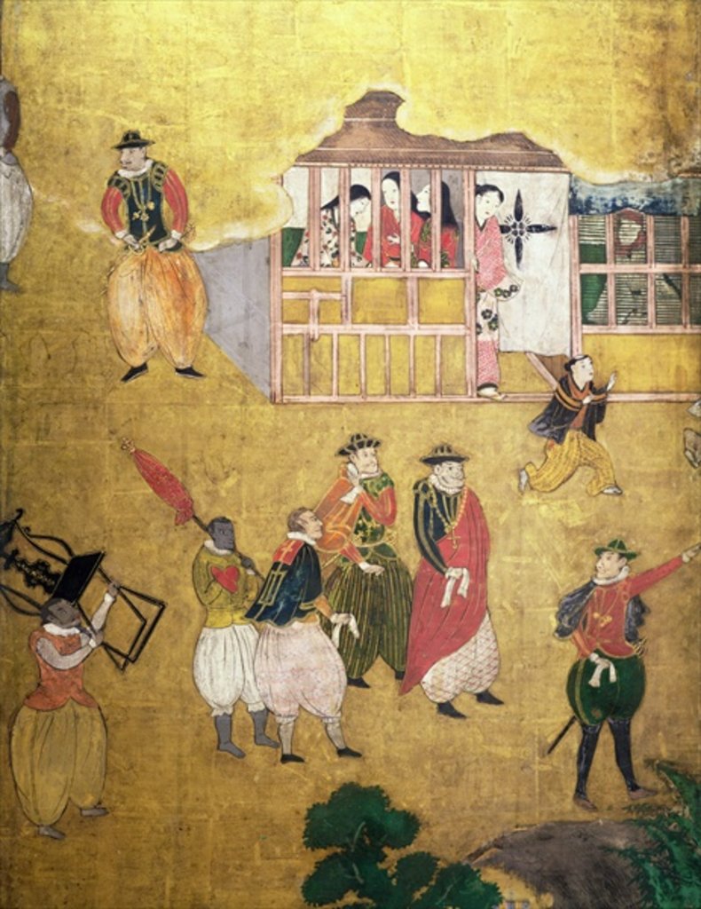 Detail of The Arrival of the Portuguese in Japan by School Japanese