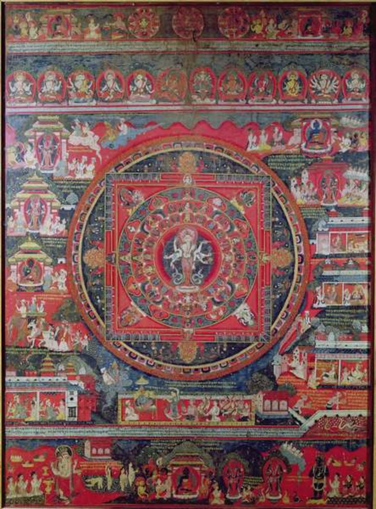 Detail of Mandala of Amoghapasa by Nepalese School