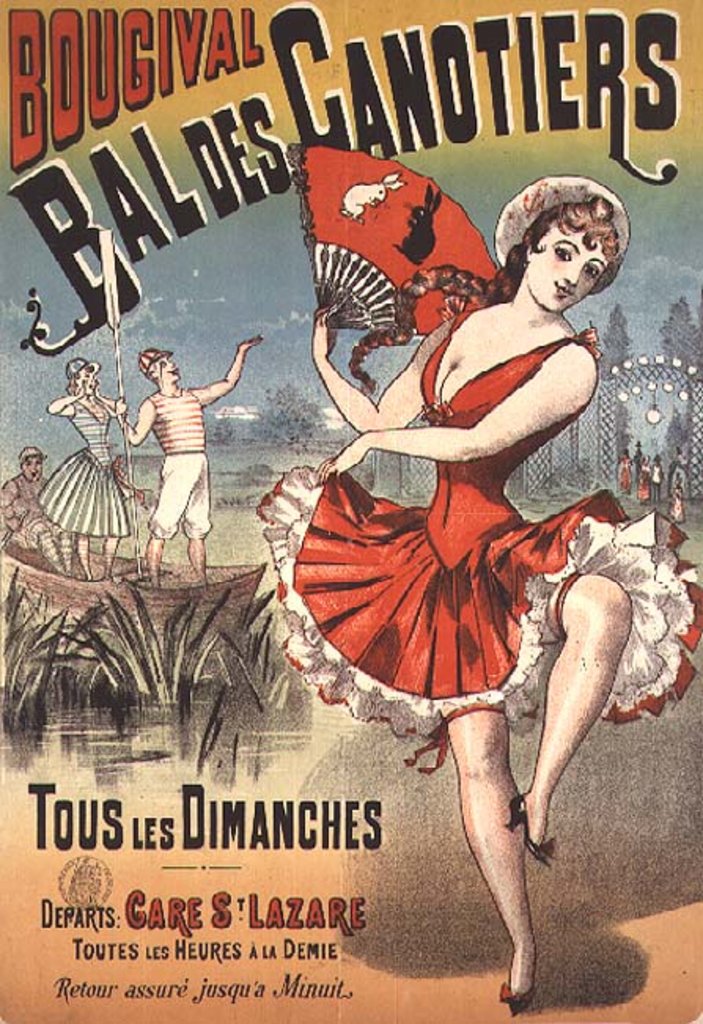 Detail of Poster for the 'Bal des Canotiers, Bougival' by French School