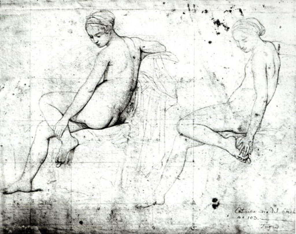 Detail of Study for the Turkish Bath by Jean Auguste Dominique Ingres