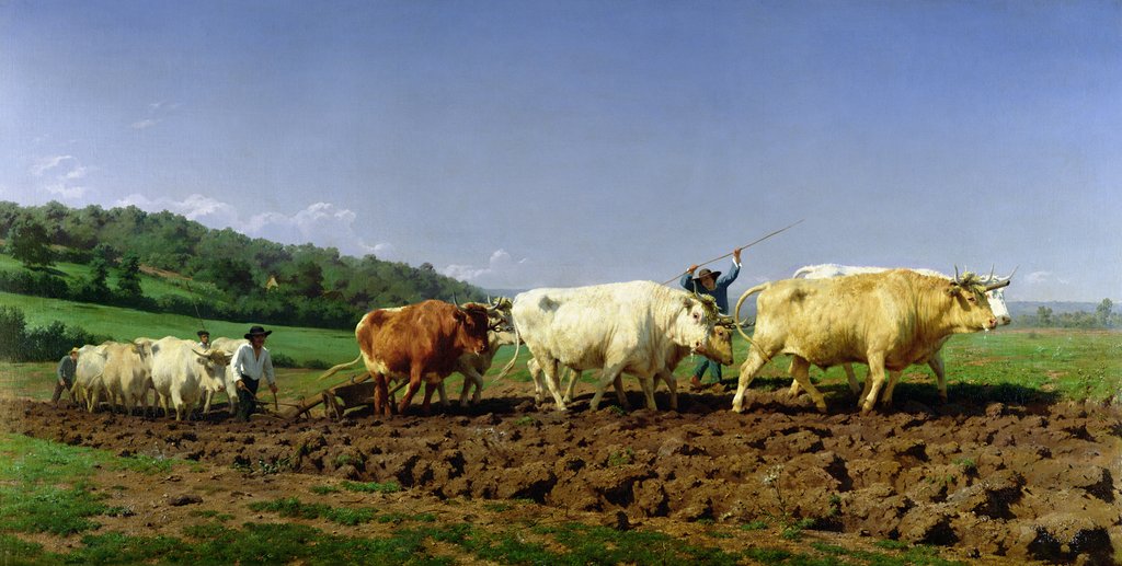Detail of Ploughing in Nivernais, 1849 by Rosa Bonheur