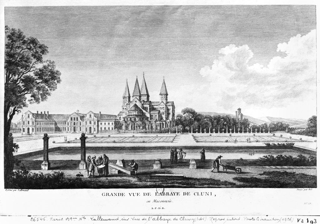 Detail of View of Cluny Abbey by Jean-Baptiste Lallemand
