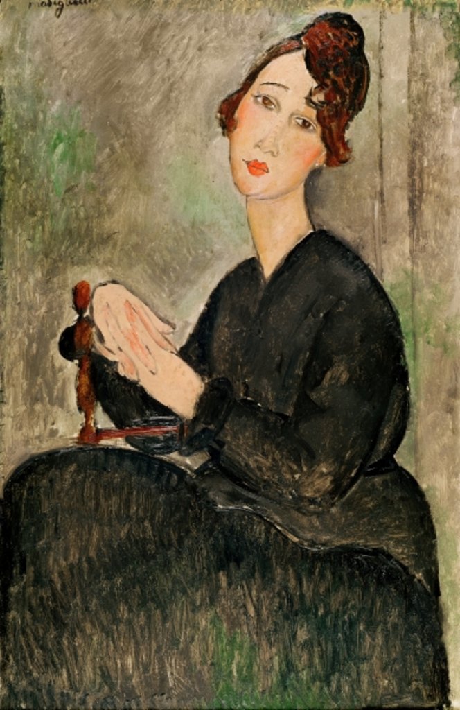 Detail of Portrait of Dedie Hayden, 1918 by Amedeo Modigliani