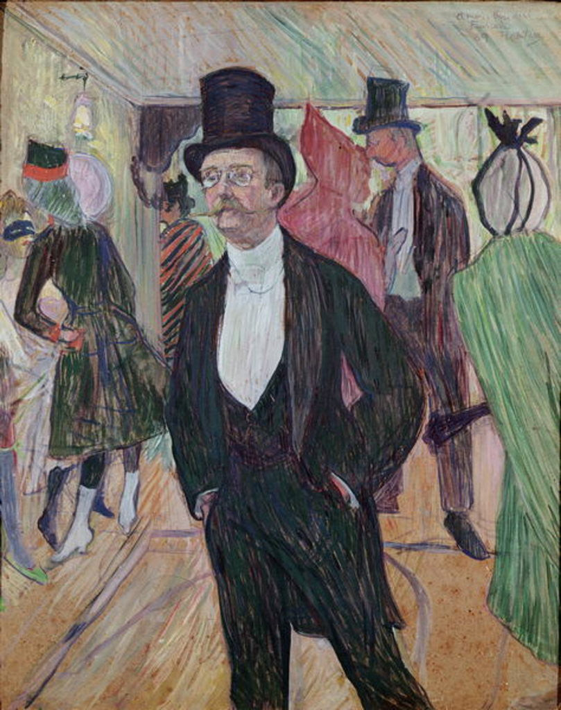 Detail of Monsieur Fourcade by Henri de Toulouse-Lautrec