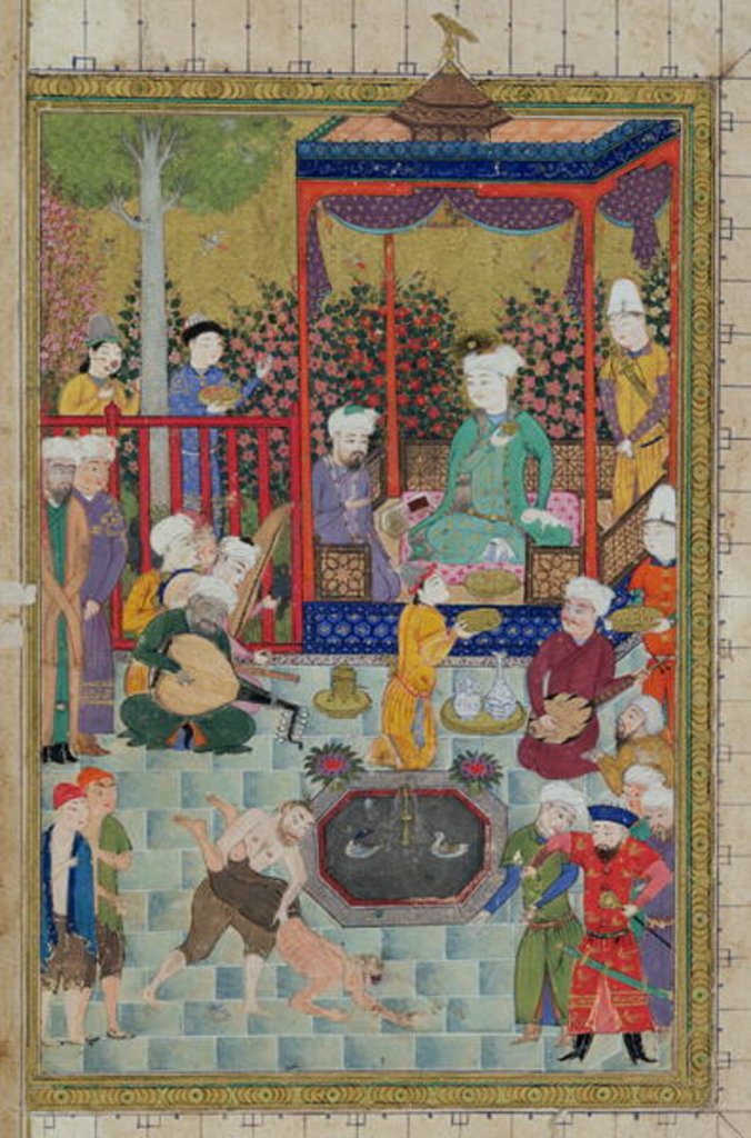 Detail of Ms C-822 fol.1v A Princely Reception by Persian School