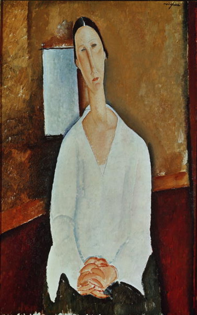 Detail of Madame Zborowska with Clasped Hands, c.1917 by Amedeo Modigliani