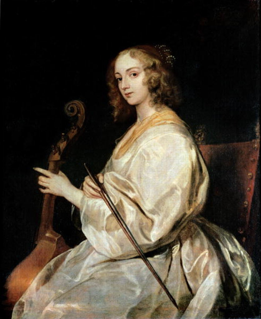 Detail of Young Woman Playing a Viola da Gamba by Sir Anthony van Dyck