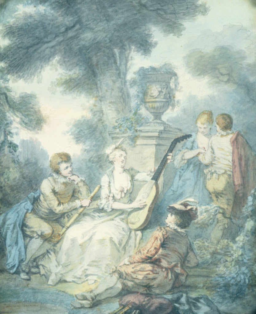 Detail of The Guitar Player by Jacques Philippe Caresme