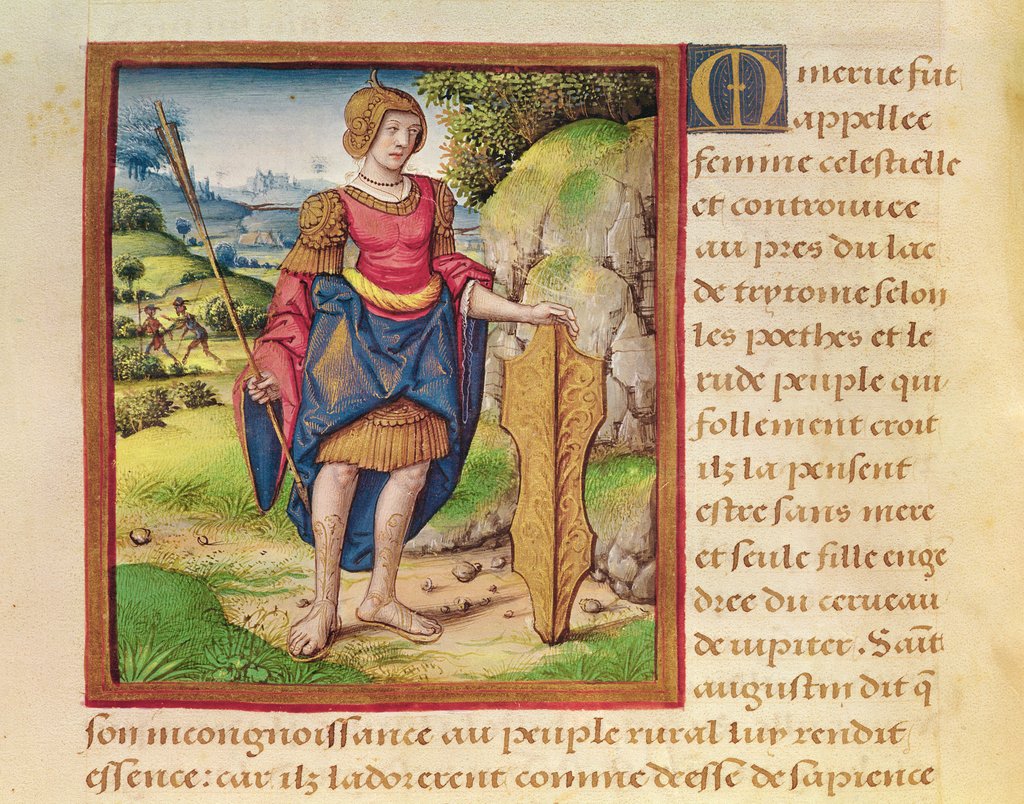 Detail of Ms 17 Minerva by French School