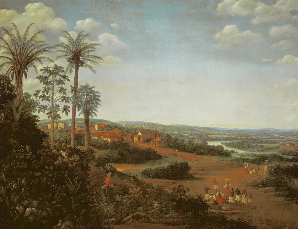Detail of The Village of Serinhaem, Brazil by Frans Jansz Post