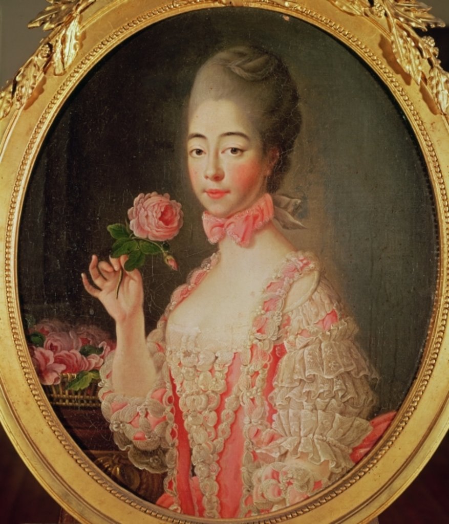 Detail of Marie-Josephine Louise de Savoie Comtesse de Provence by Francois-Hubert Drouais
