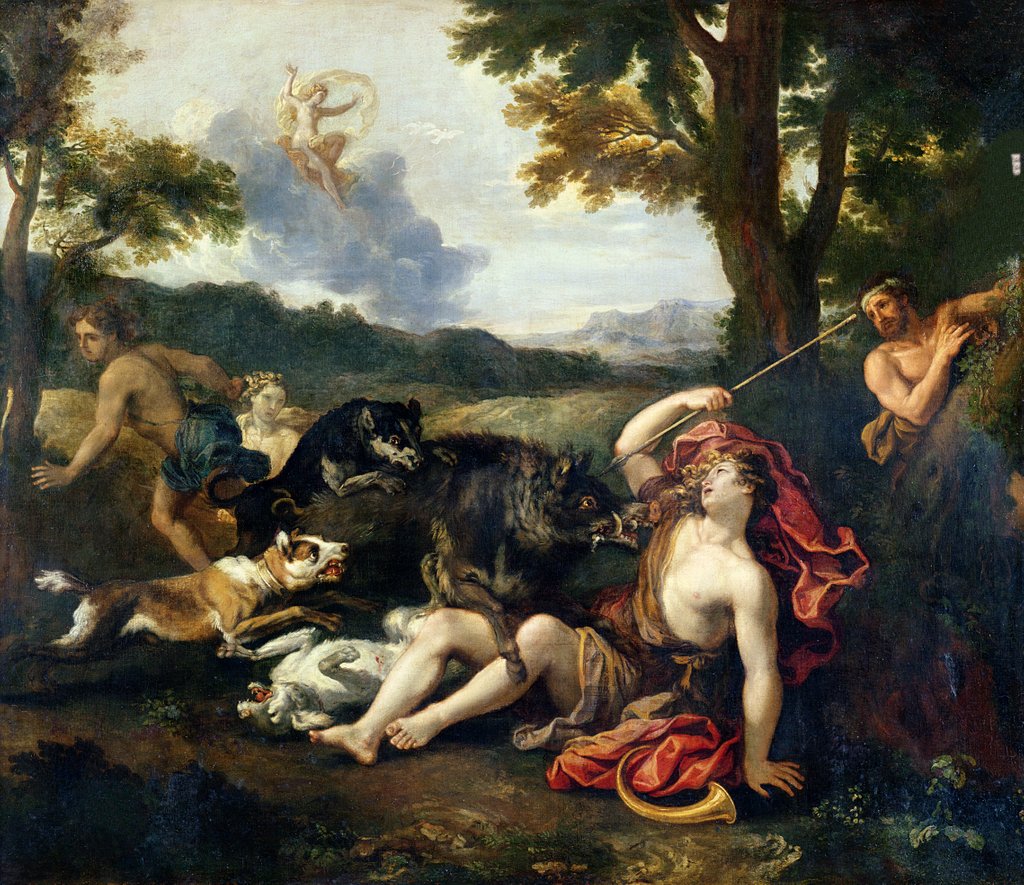 Detail of Adonis Killed by a Wild Boar by Francesco Albani