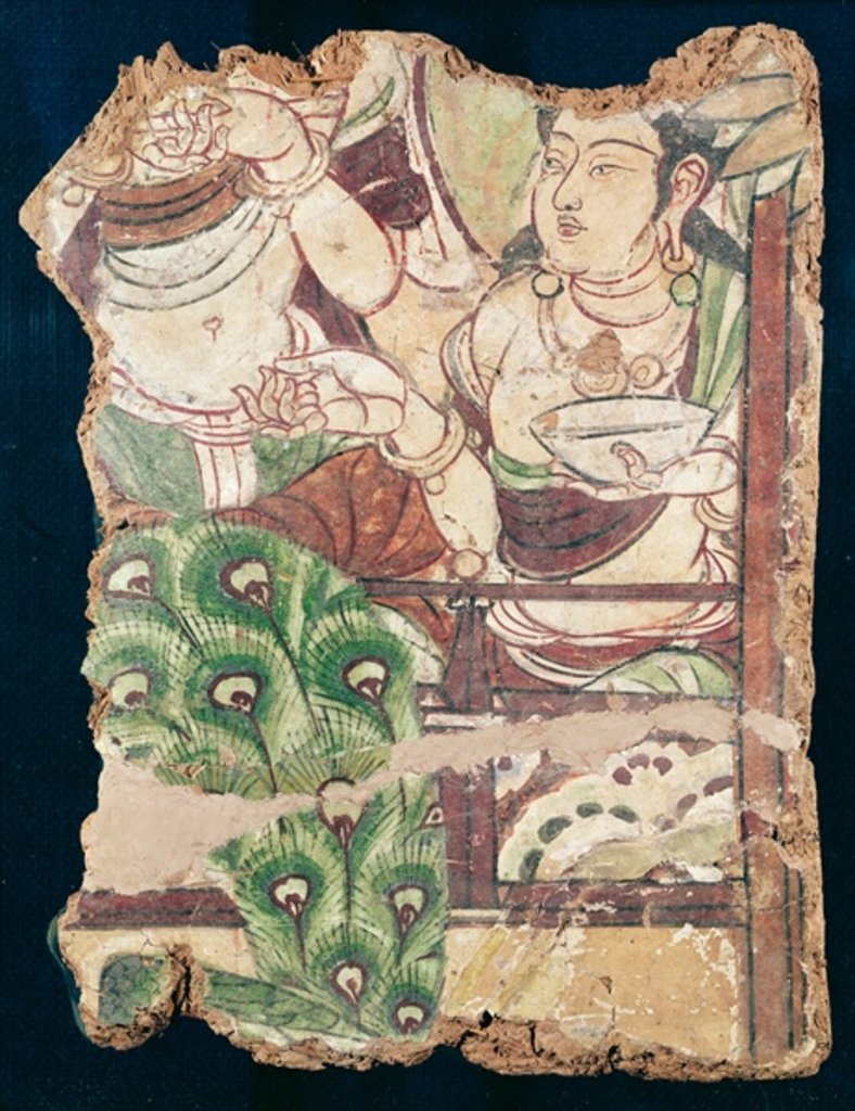 Detail of Fragment depicting a Buddhist paradise by Chinese School
