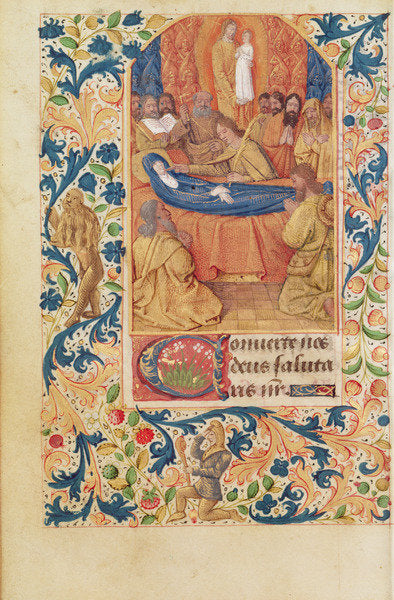 Detail of Ms Latin 13305 fol.88v The Death of the Virgin by Jean (school of) Fouquet