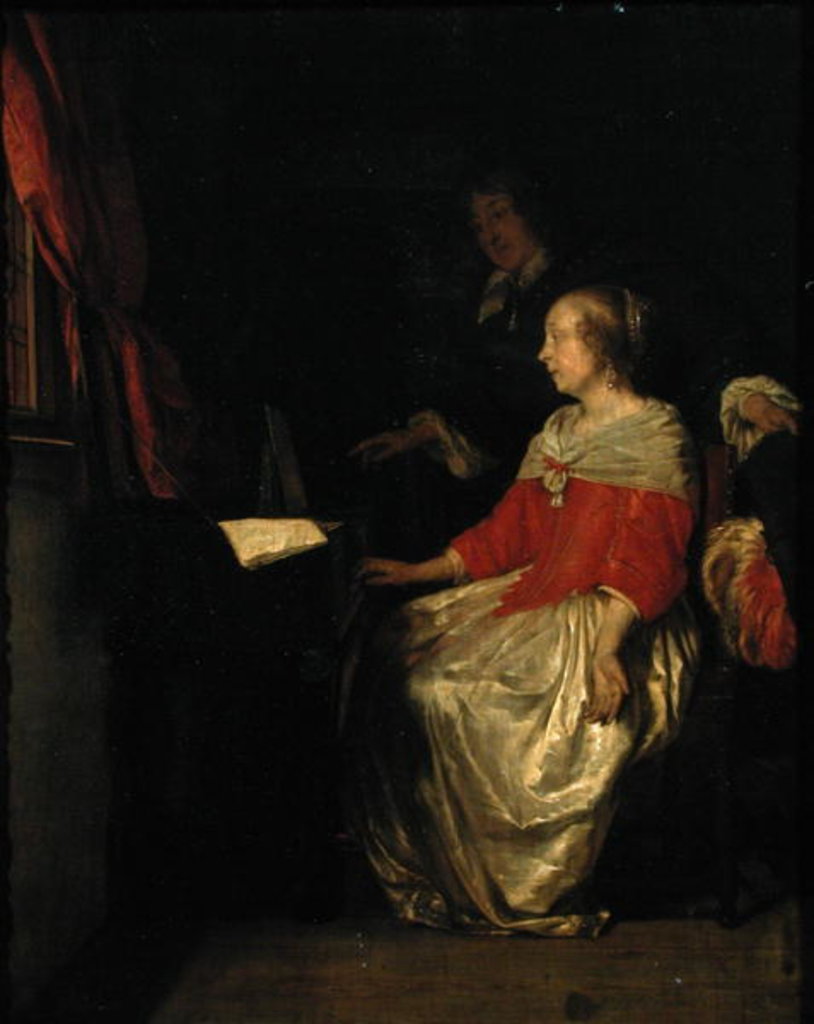 Detail of The Virginal Lesson by Gabriel Metsu