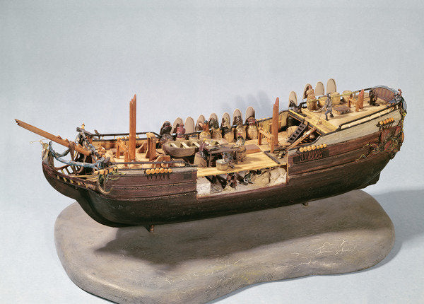 Model of a fishing boat by French School