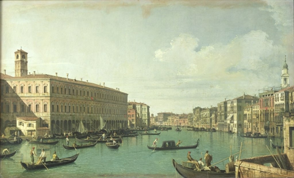 Detail of The Grand Canal from the Rialto Bridge by Canaletto