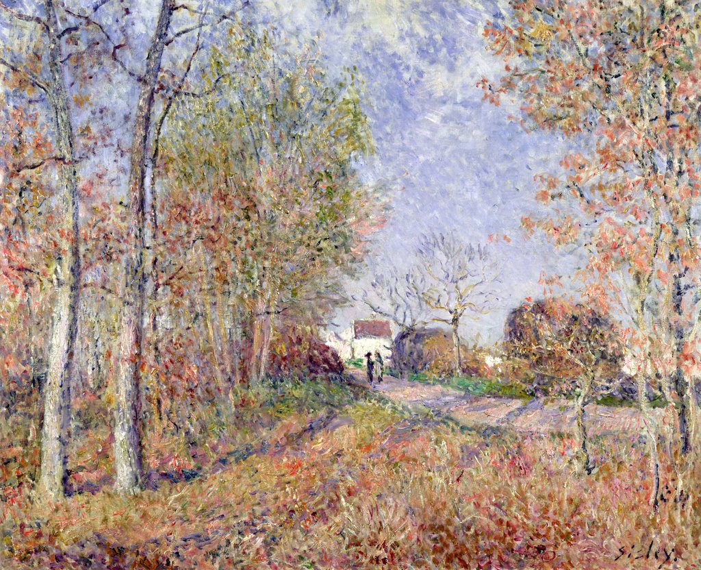 Detail of A Corner of the Woods at Sablons, 1883 by Alfred Sisley