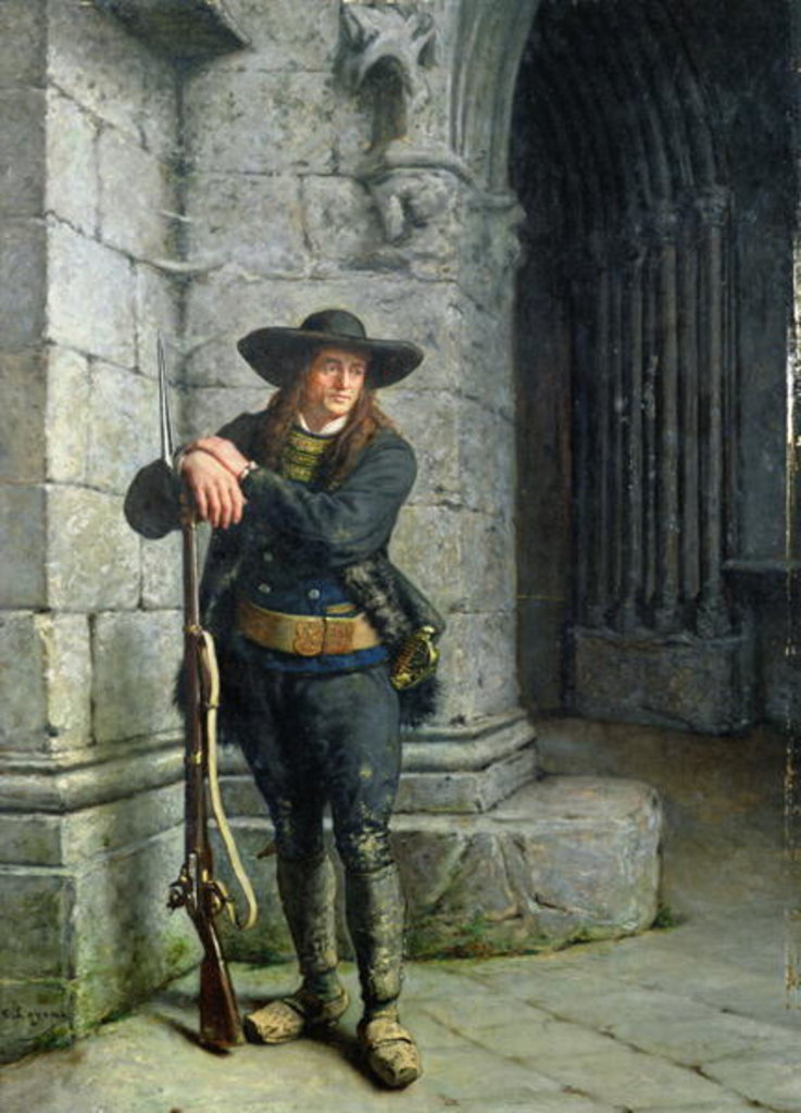 Detail of Armed Breton Guarding a Porch by Charles Loyeux