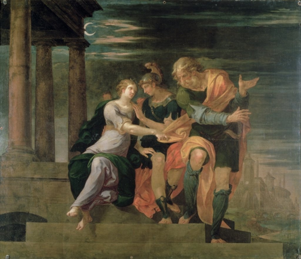 Detail of The Meeting of Theagenes and Chariclea by Ambroise Dubois