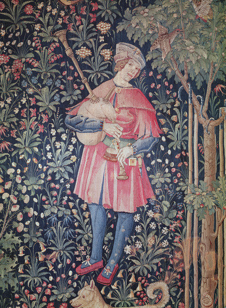 Detail of A Man Playing the Bagpipes by French School