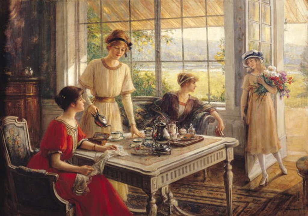 Detail of Women having tea, 1912 by Albert Lynch