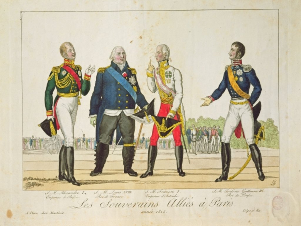 Detail of The Allied Sovereigns in Paris in 1815 by French School